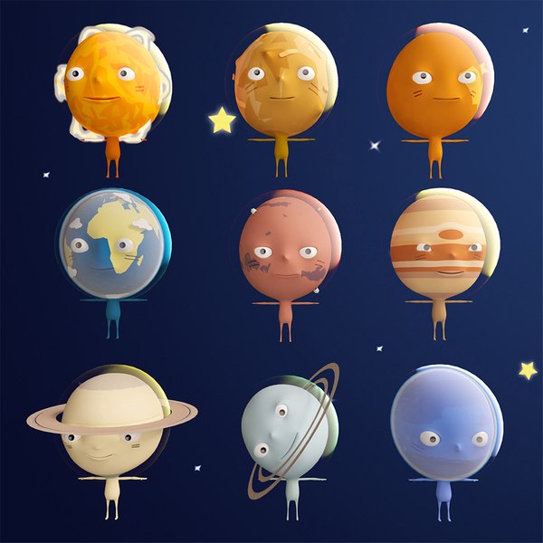 Pluto cartoon planet. Планеты мультяшный. Планета из мультика. Планеты в мультяшном стиле. Макет планет.
