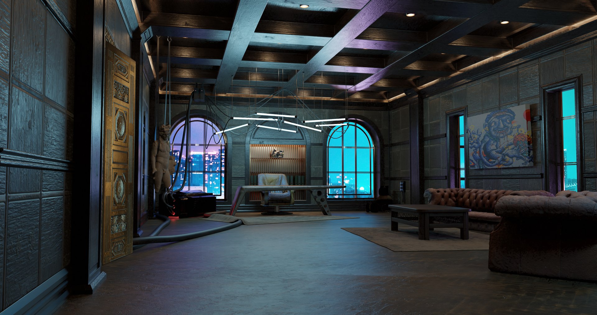 3D Retro Cyberpunk Apartment Scene V11 - TurboSquid 2022230