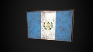 3D model Old Picture Frame With Guatemala  Flag - Game Ready PBR Low-poly 3D Model