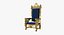 Geschnitzter König Winged Lion Gothic Throne Chair