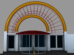 3d model entrance hotel home