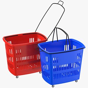 3D Shopping Cart And Basket Set