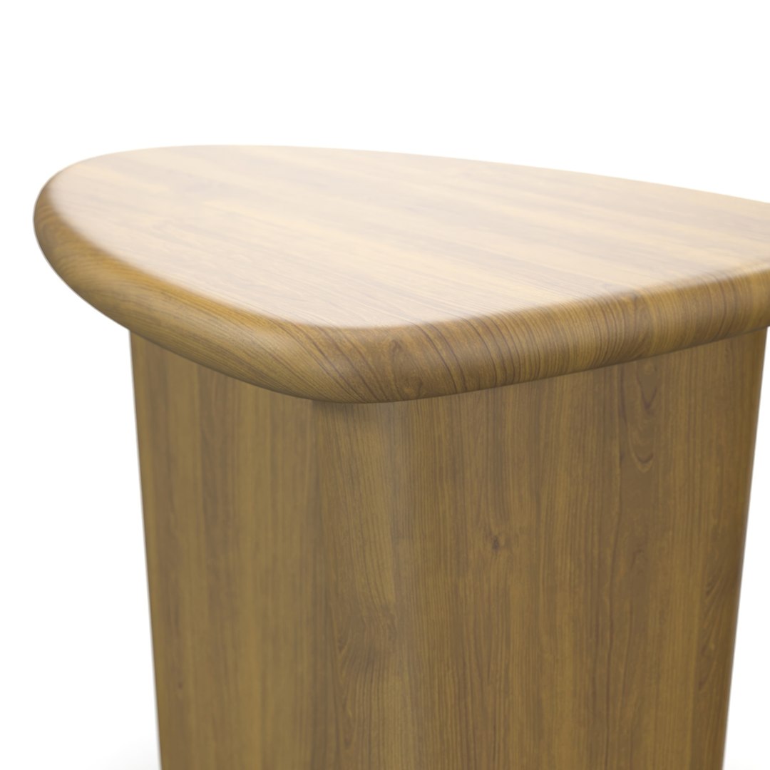 3D Kalle Sculptural Oak Side Table PBR TurboSquid 2239618