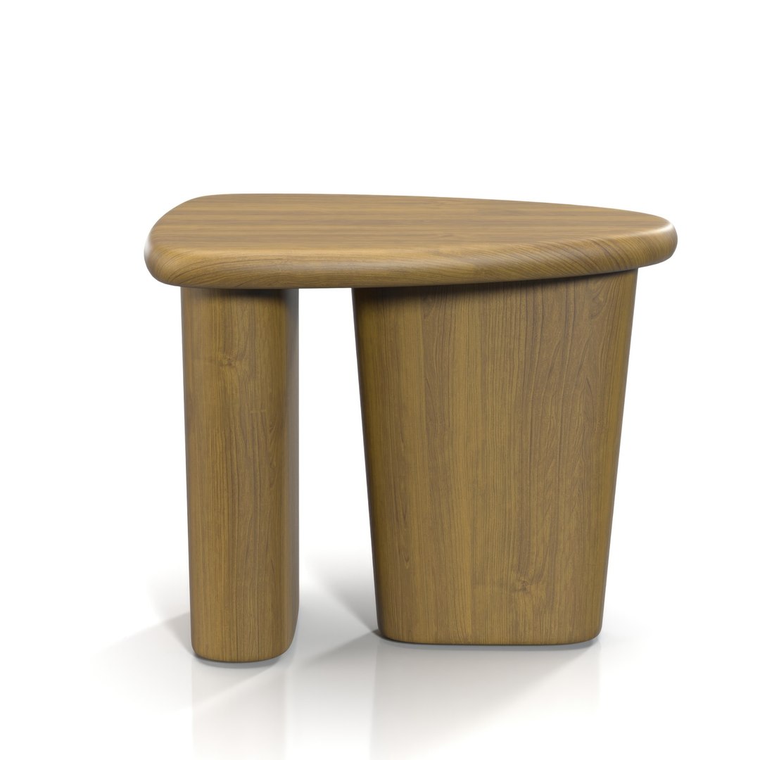 3D Kalle Sculptural Oak Side Table PBR TurboSquid 2239618