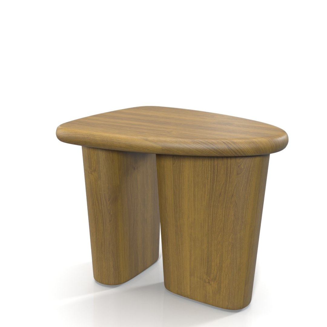 3D Kalle Sculptural Oak Side Table PBR TurboSquid 2239618