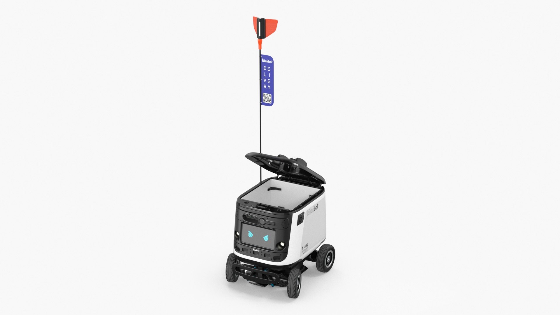 White Delivery Robot Kiwibot Rigged 3D model preview