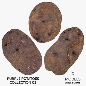 3D Purple Potatoes Collection 02 - 3 models RAW Scans