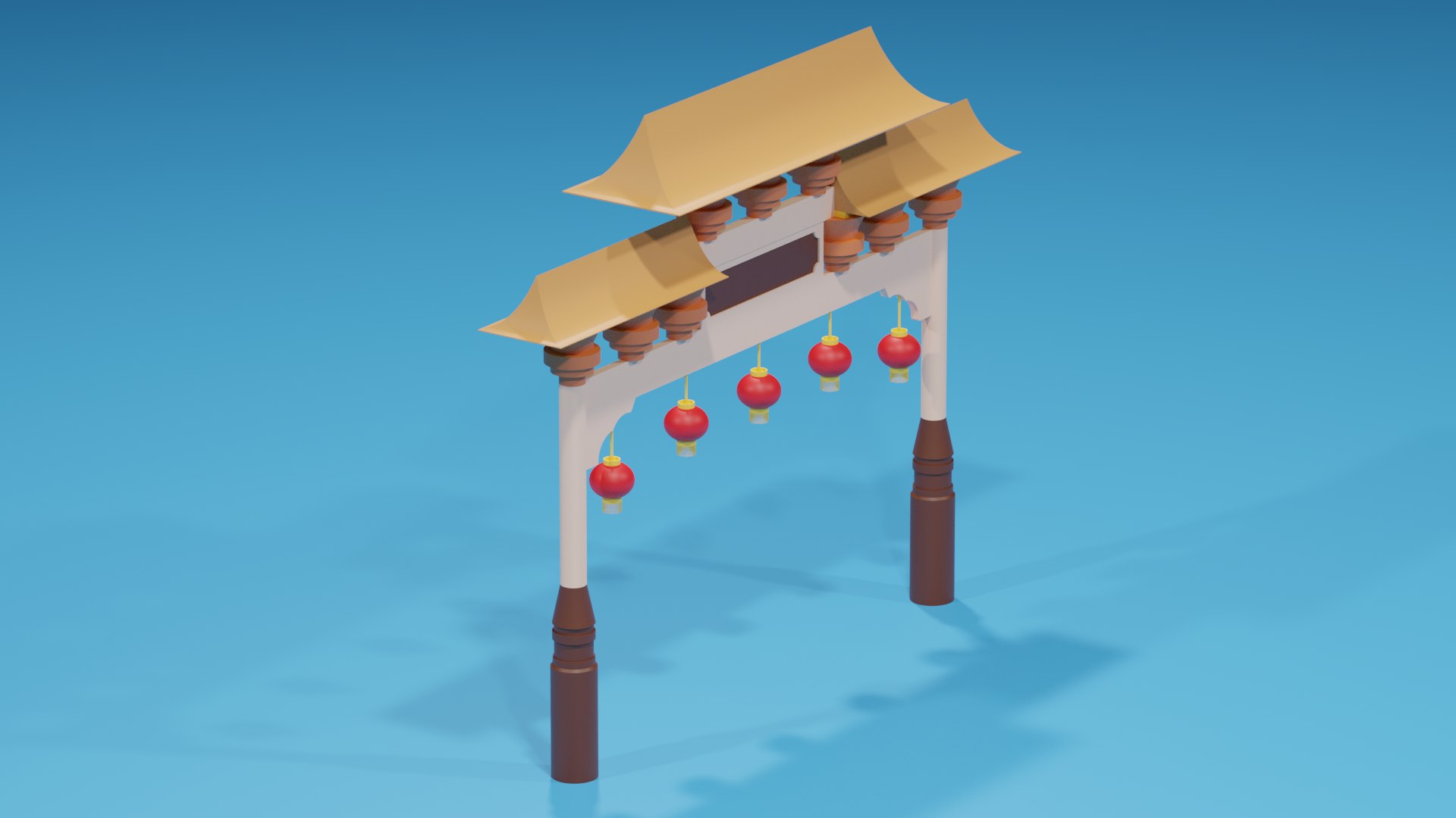 Cartoon Ancient Chinese Gate 3D - TurboSquid 2135753