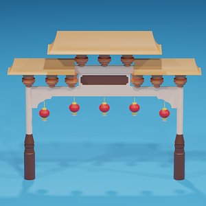 Cartoon Ancient Chinese Gate 3D