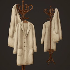 3D Hospital Coat Rack - PBR Game Ready