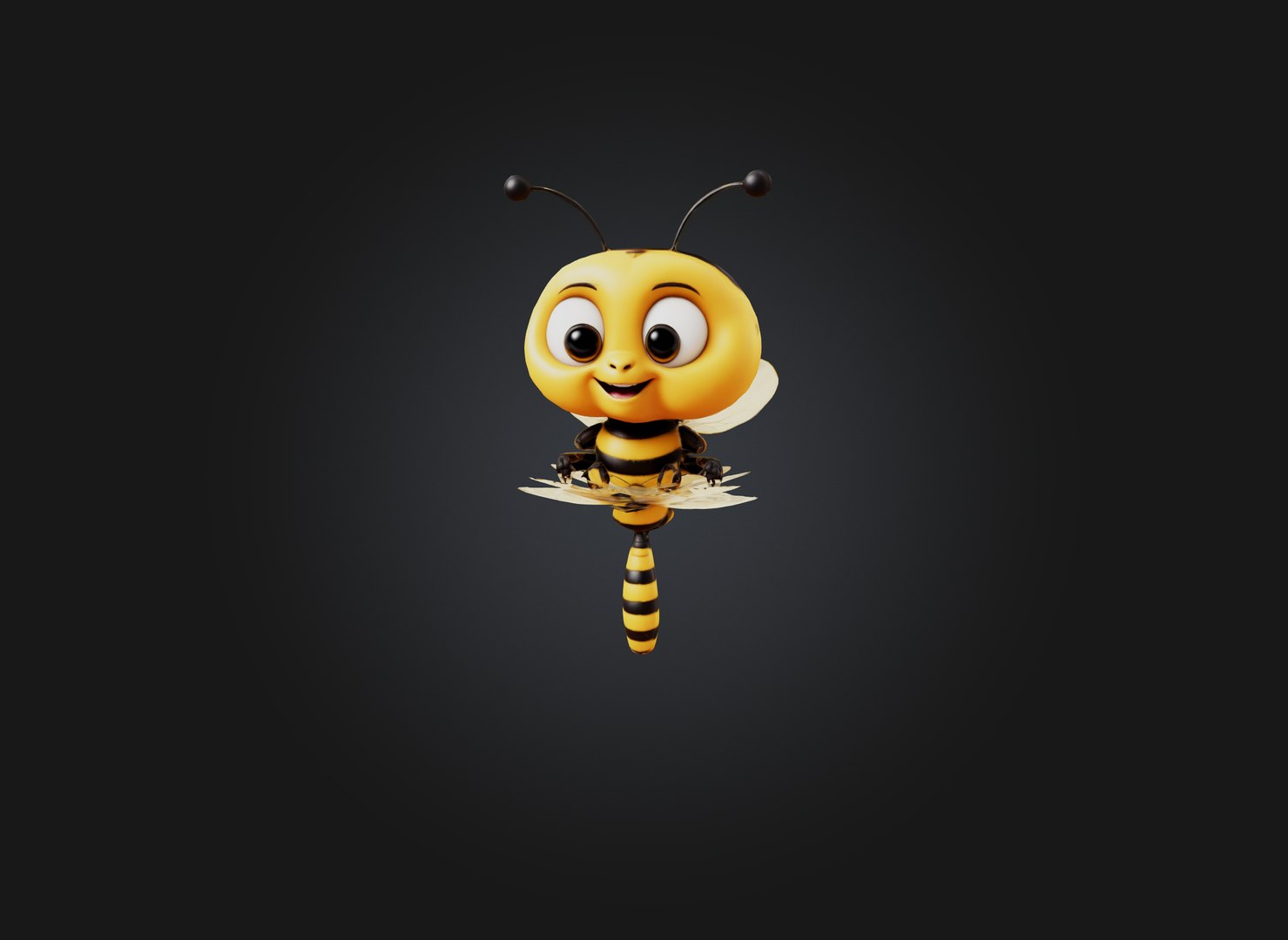 Cute Cartoon Bee Two Sides Model 3D - TurboSquid 2287968