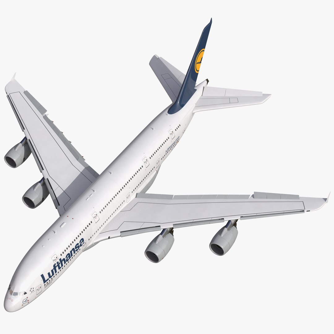 Airbus A380-900 Lufthansa Rigged 3D model preview