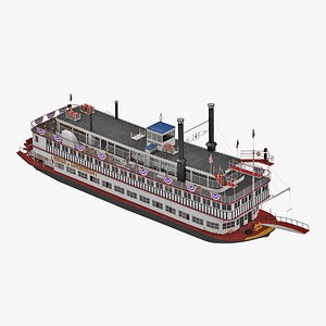 3D model Belle of Louisville Riverboat Rigged for Maya