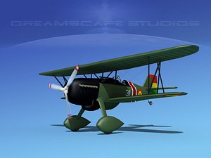curtiss hawk fighter p-6 3d model