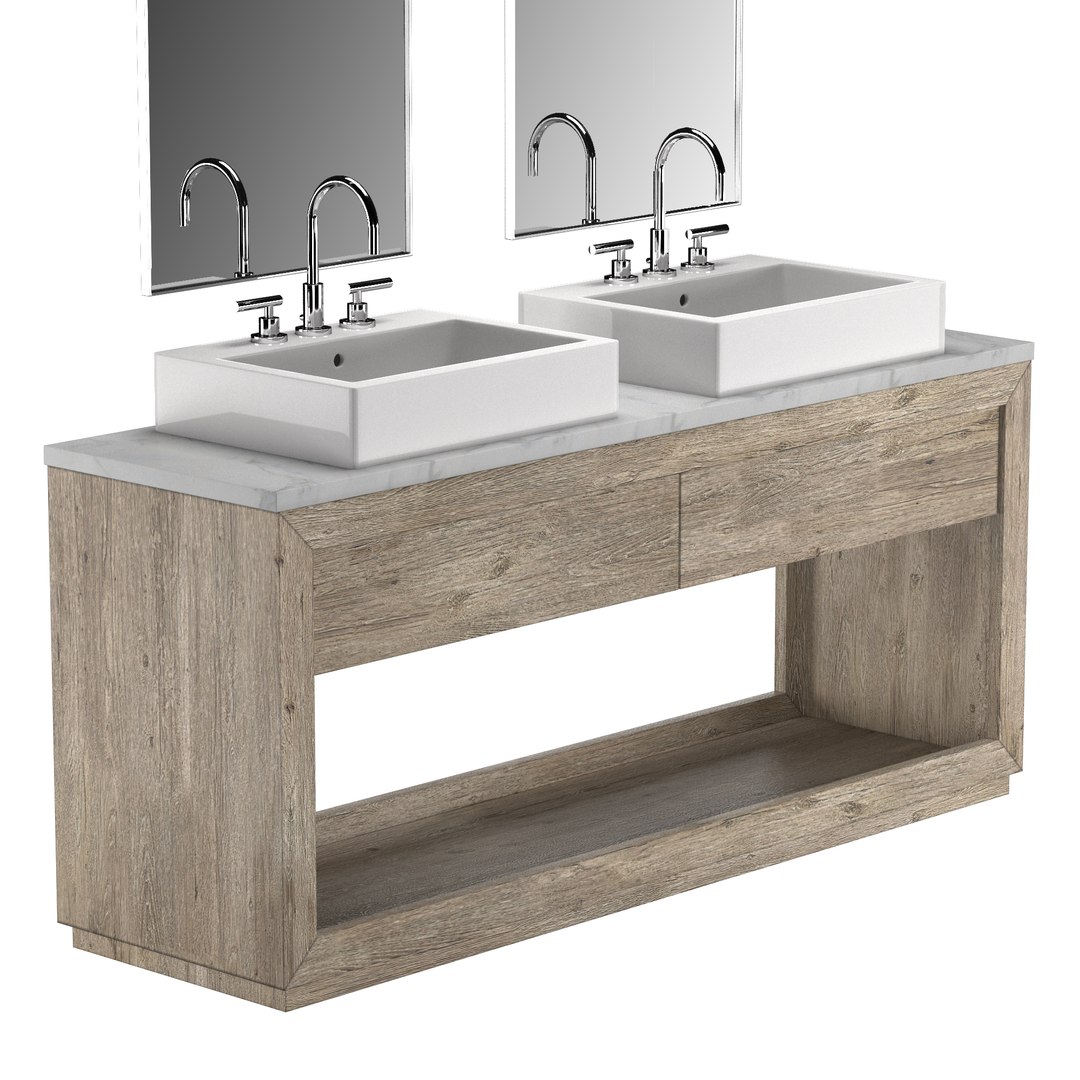 RECLAIMED OAK DOUBLE WASHSTAND Model - TurboSquid 1898256