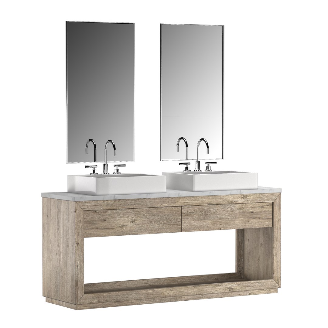 RECLAIMED OAK DOUBLE WASHSTAND Model - TurboSquid 1898256