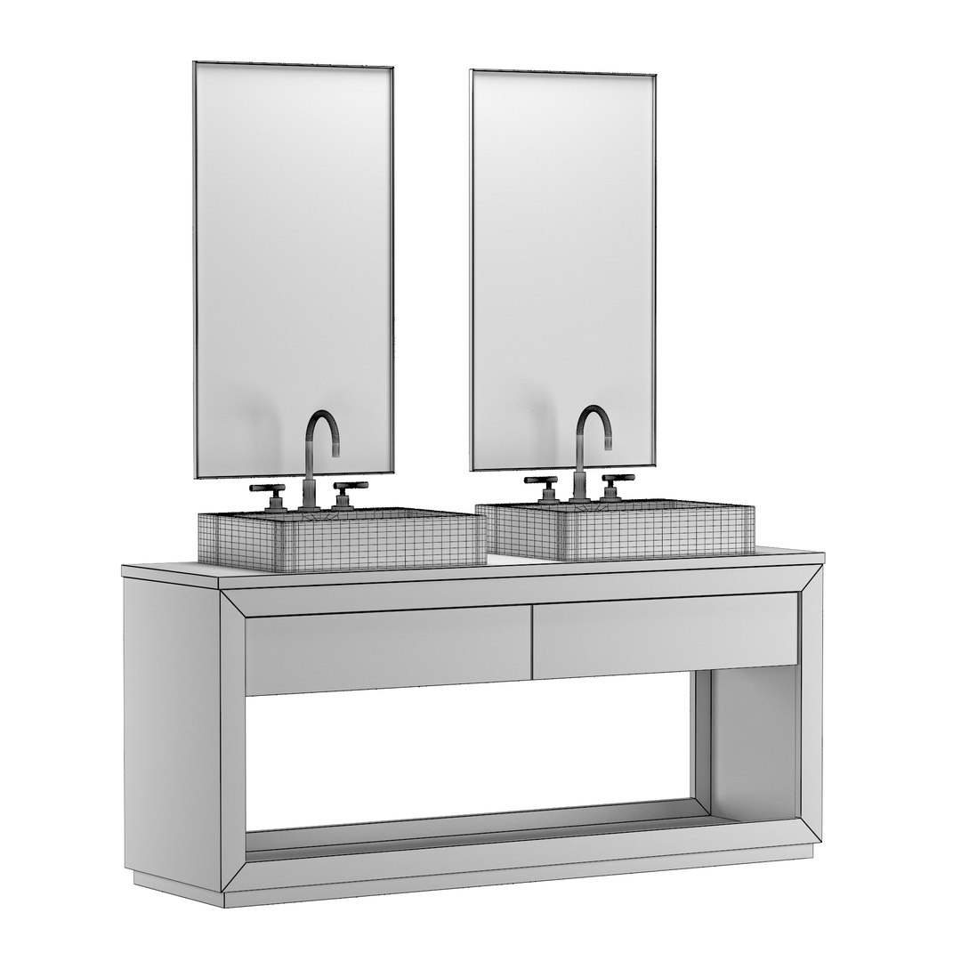 RECLAIMED OAK DOUBLE WASHSTAND Model - TurboSquid 1898256
