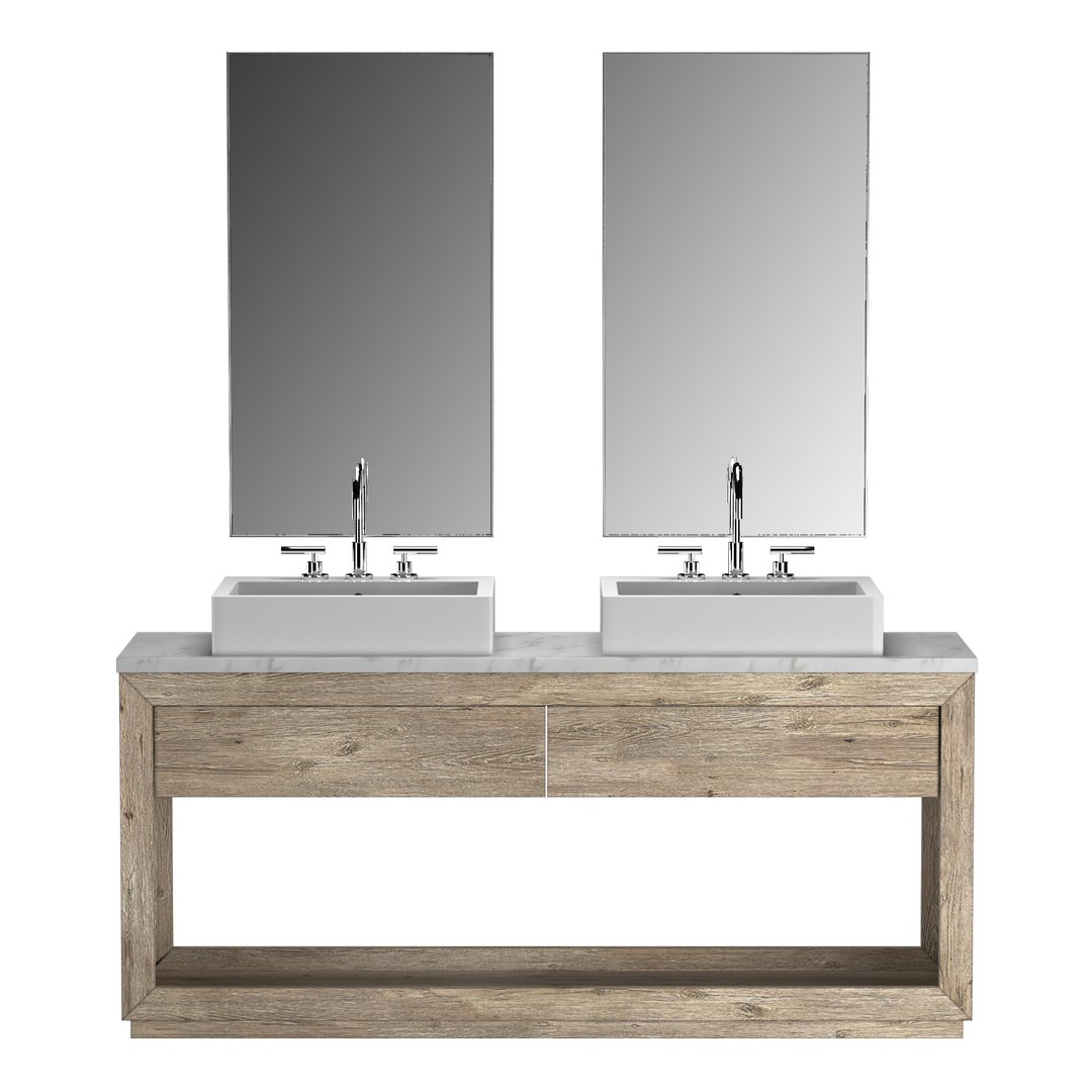 RECLAIMED OAK DOUBLE WASHSTAND Model - TurboSquid 1898256