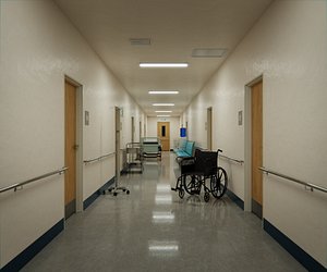 Hospital Corridor 3d Scene 3D model