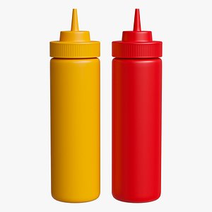 Ketchup Mayonnaise Bottle 3D model
