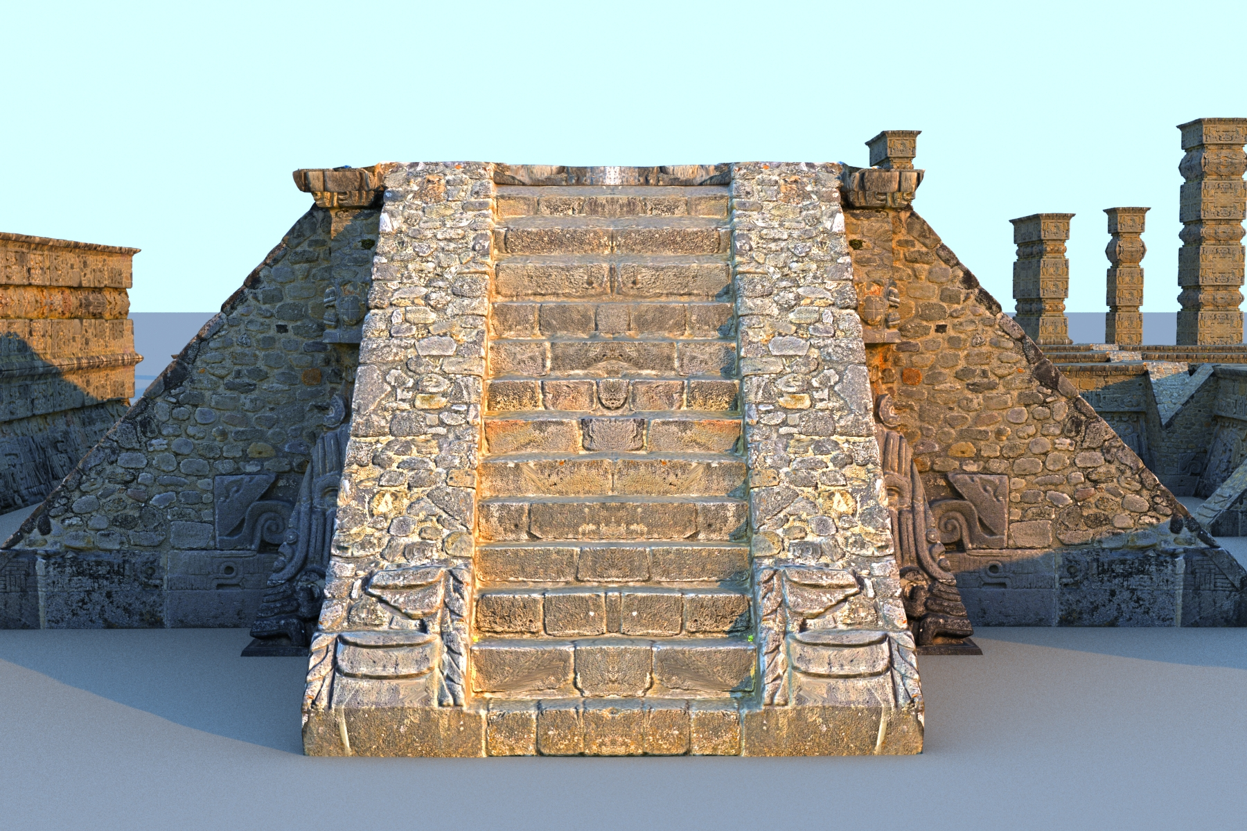 3D xochicalco wall columns mega - TurboSquid 1498463