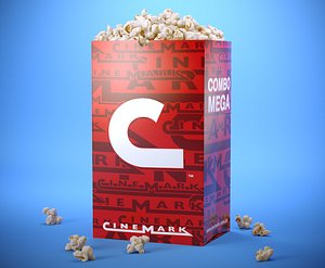 3D popcorn bag modeled