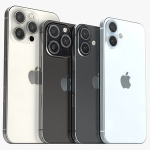 3D model Apple iPhone 16 and 16 Plus and 16 Pro and 16 Pro MAX