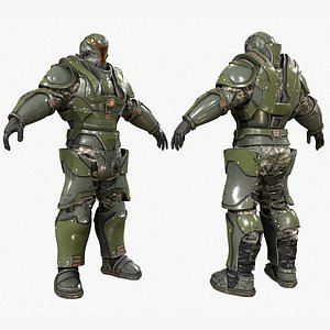 Sci-fi Heavy Police Soldier Military Character with Zbrush Files
