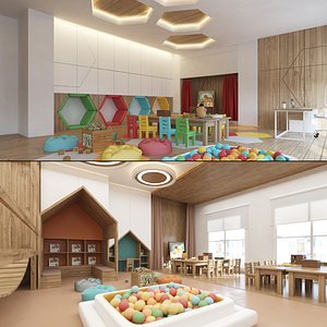 Modern Kindergarten Interior Bundle model