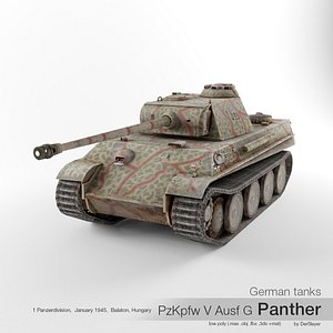 3D sd v panther german tank