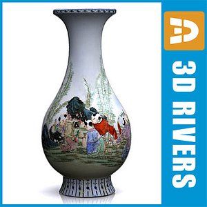 chinese vase 3d 3ds