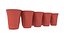 Roter Solo-Cup – Low-Poly- und High-Poly-Versionen