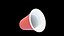 Roter Solo-Cup – Low-Poly- und High-Poly-Versionen