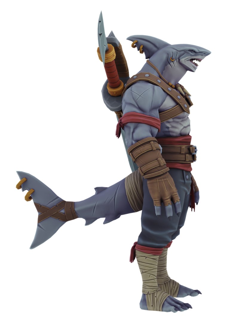 Shark Warrior 3D model https://p.turbosquid.com/ts-thumb/xT/HJPsWt/Hq/side/png/1681897993/1920x1080/fit_q87/97b9e4b301d8278b98b4363249c9a6e25a27bb6d/side.jpg