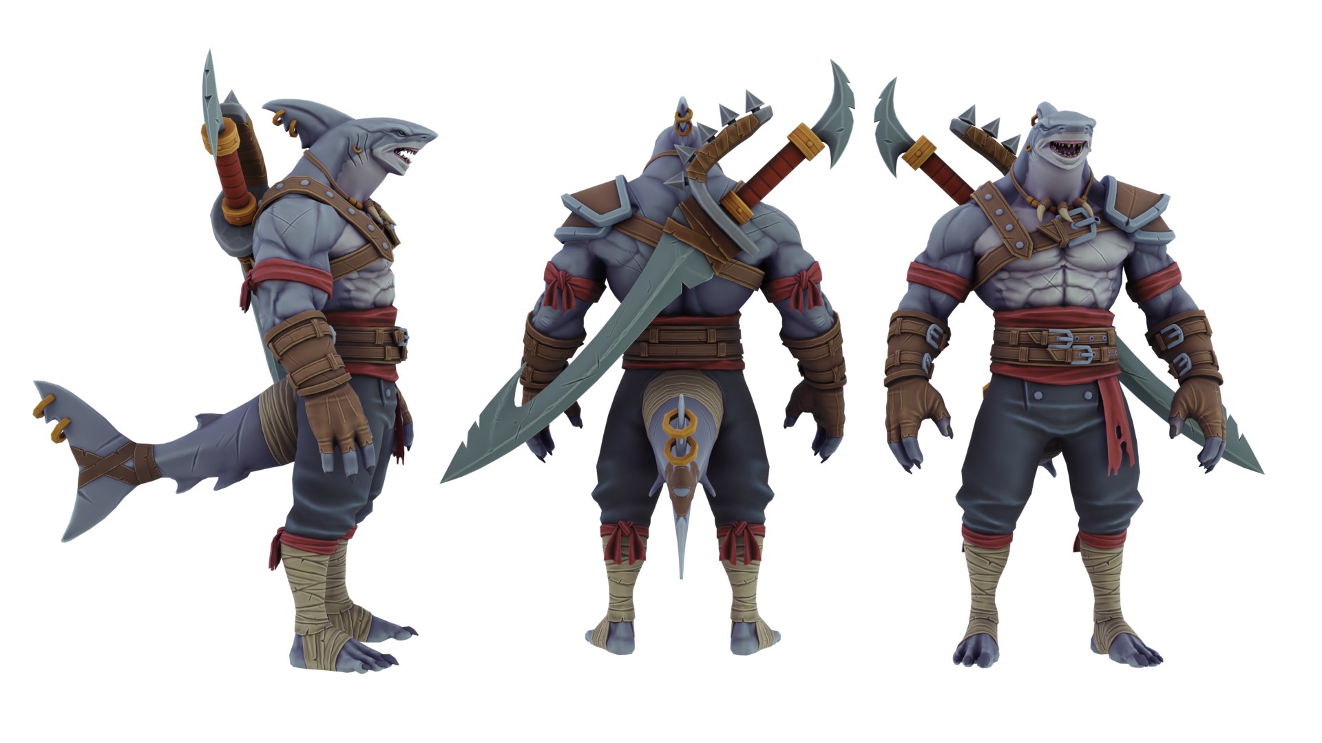 Shark Warrior 3D model https://p.turbosquid.com/ts-thumb/xT/HJPsWt/lO/frontbackside/png/1681897387/1920x1080/fit_q87/f49a45b9a9bfdffbc3854311aa67758cf23f2848/frontbackside.jpg