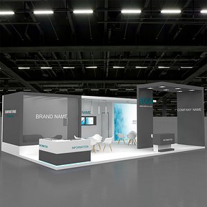 3D model Pack 24- 10 Exhibition 2  3 Side Open