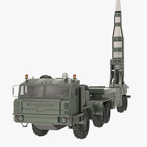 Ballistic Missile on TEL Trailer with Tractor Hauler