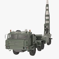 Ballistic Missile on TEL Trailer with Tractor Hauler