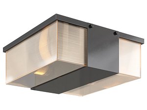 3D Square GlassShade Flush Mount