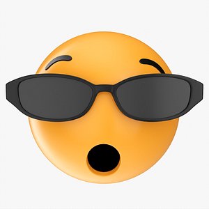 Emoji 084 Speechless with oval glasses 3D model