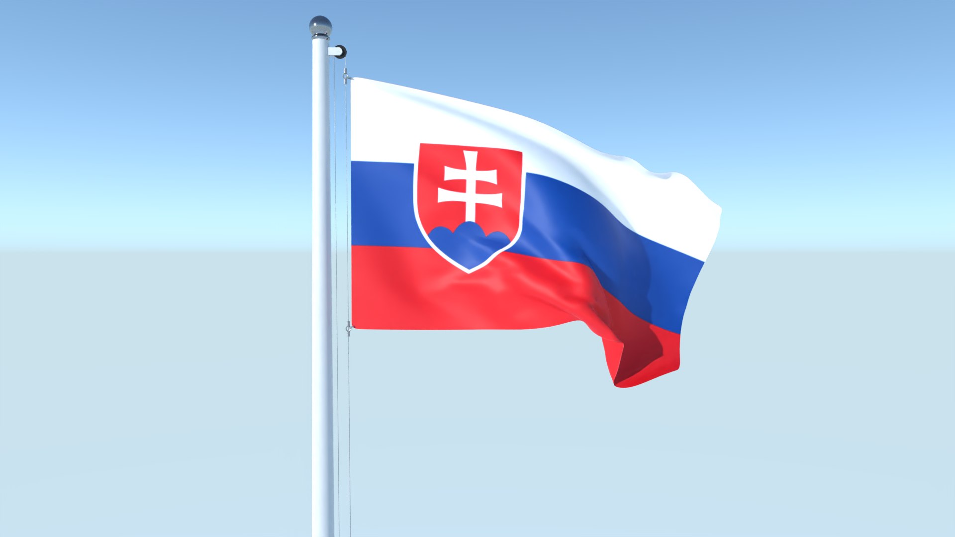 斯洛伐克动画国旗3d模型