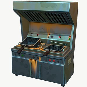 fryer stylized pbr 3D model