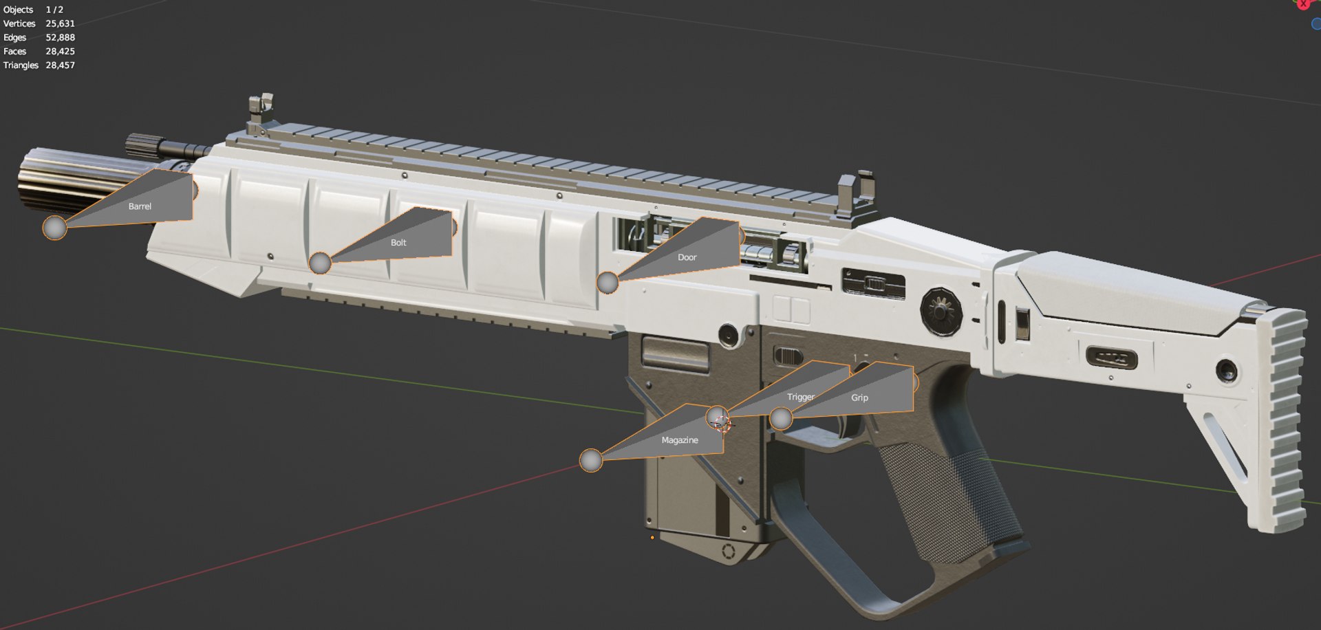 Low-poly Sci-fi Assault Rifle 3D - TurboSquid 2206233
