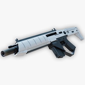 Low-poly Sci-fi Assault Rifle 3D