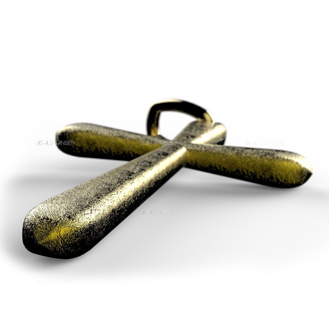 3d Pendant Catholic Cross Rounded Model