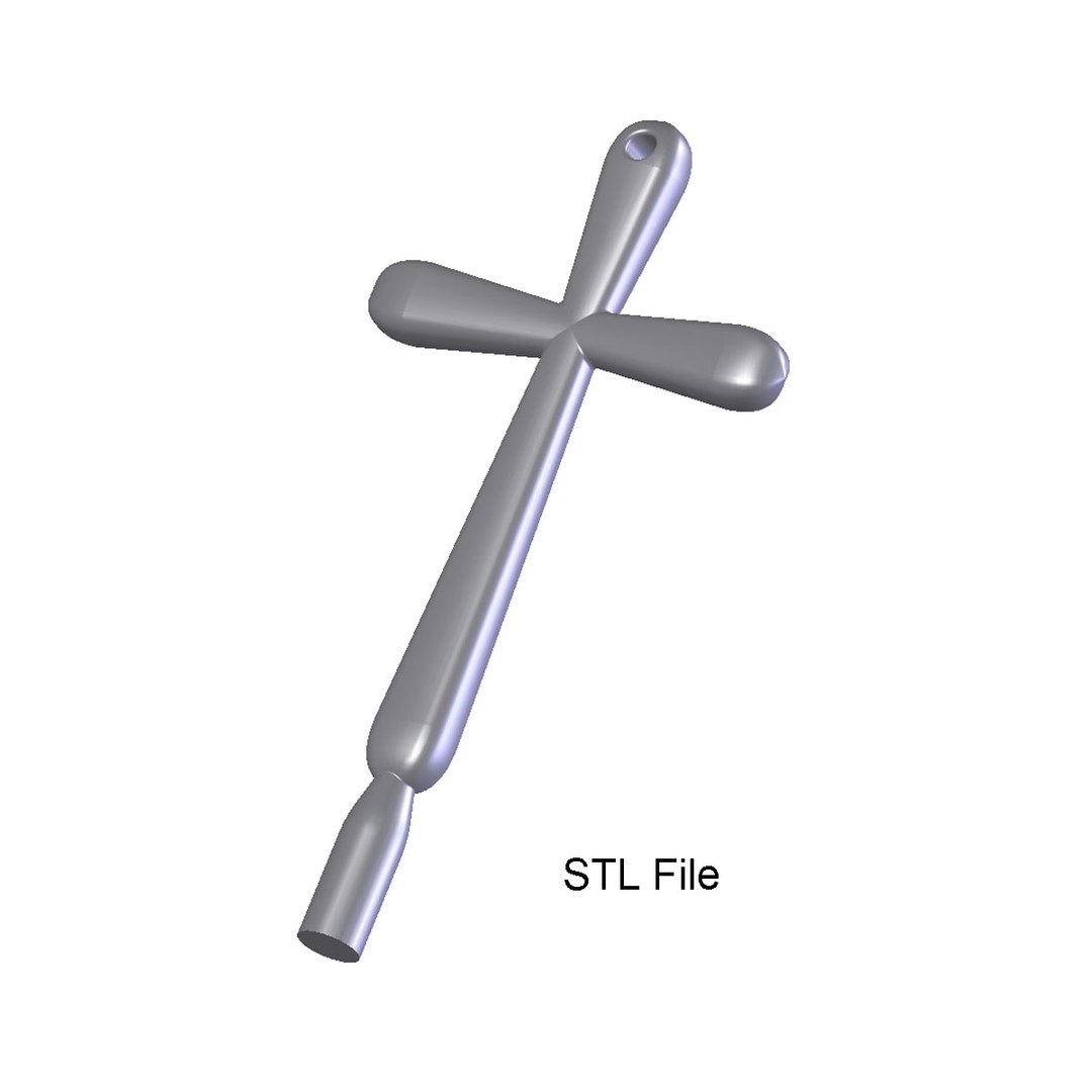 3d Pendant Catholic Cross Rounded Model