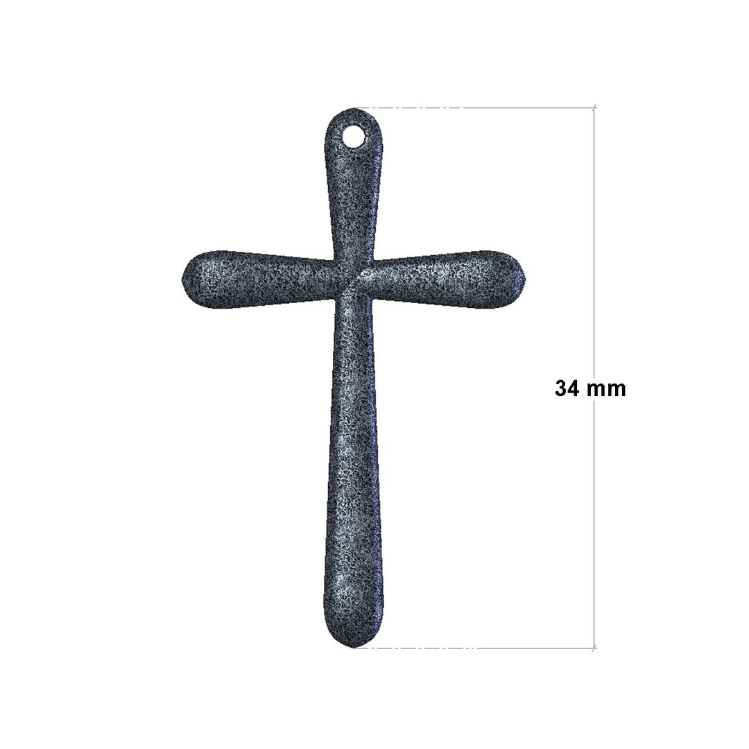 3d Pendant Catholic Cross Rounded Model