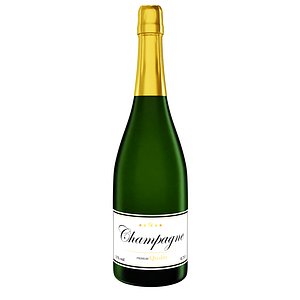3D champagne bottle