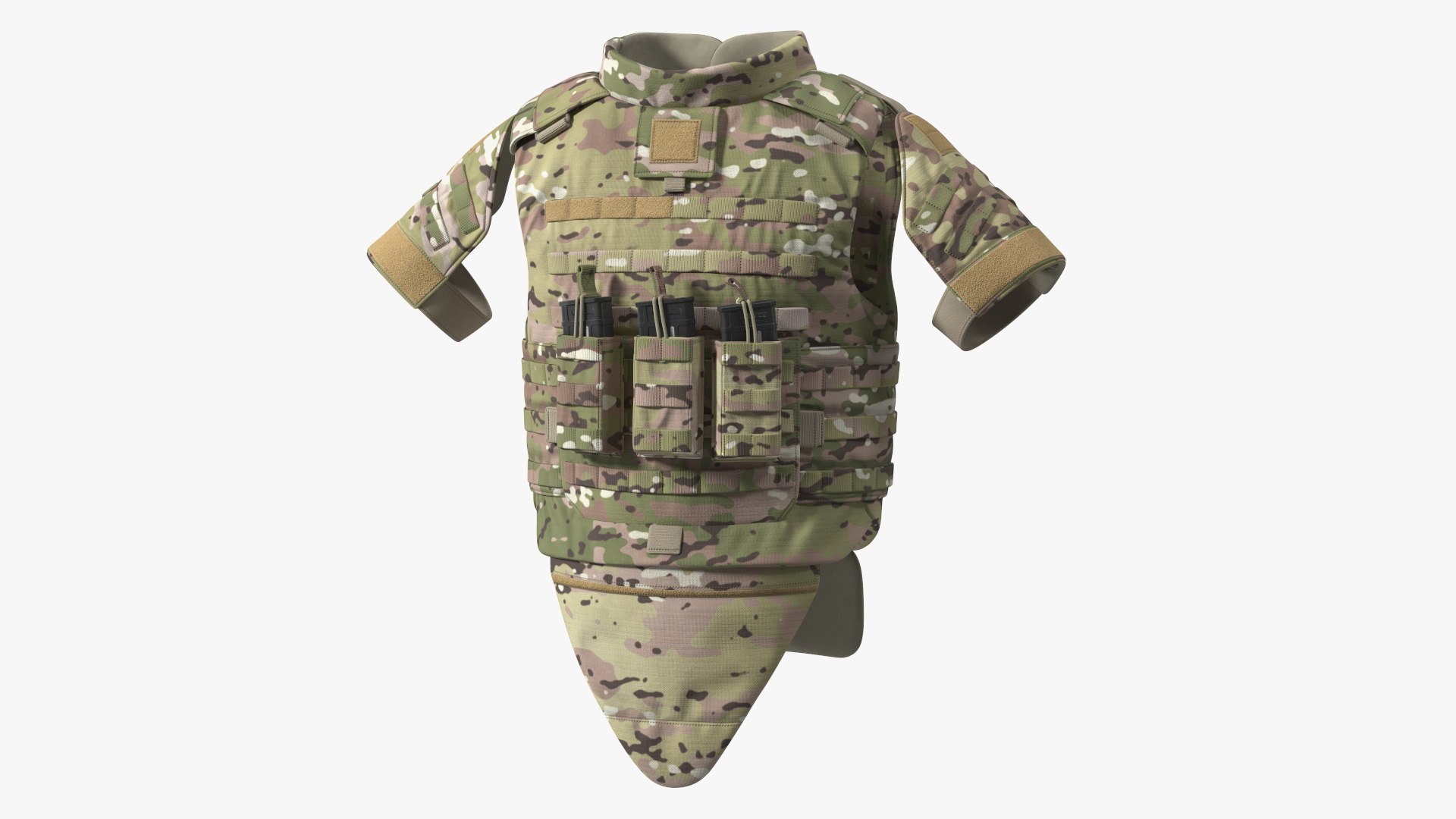 Tactical Military Vest Green Camo 3D model preview