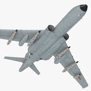 3D Xian H-6 China Strategic Bomber with Weapon Maritime Strike Rigged